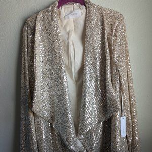 Six/fifty gold sequins blazer NWT